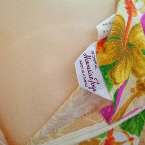 NOS Vintage Hawaiian Maxi Dress 1960s 70s Sz 14 US Made Deadstock 1 Flaw UNWORN - Picture 3 of 15